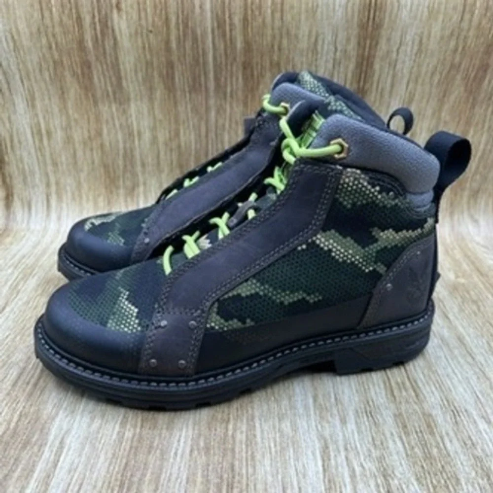Wolverine Halo Forge Men's Size‎ 7 M Waterproof Camo Work Boots Green Black NEW
